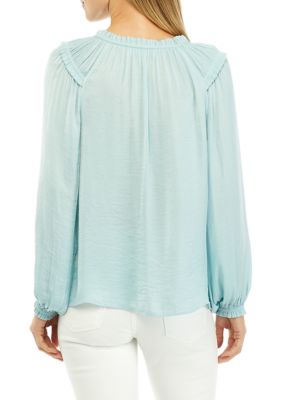 Women's Solid Airflow Peasant Blouse