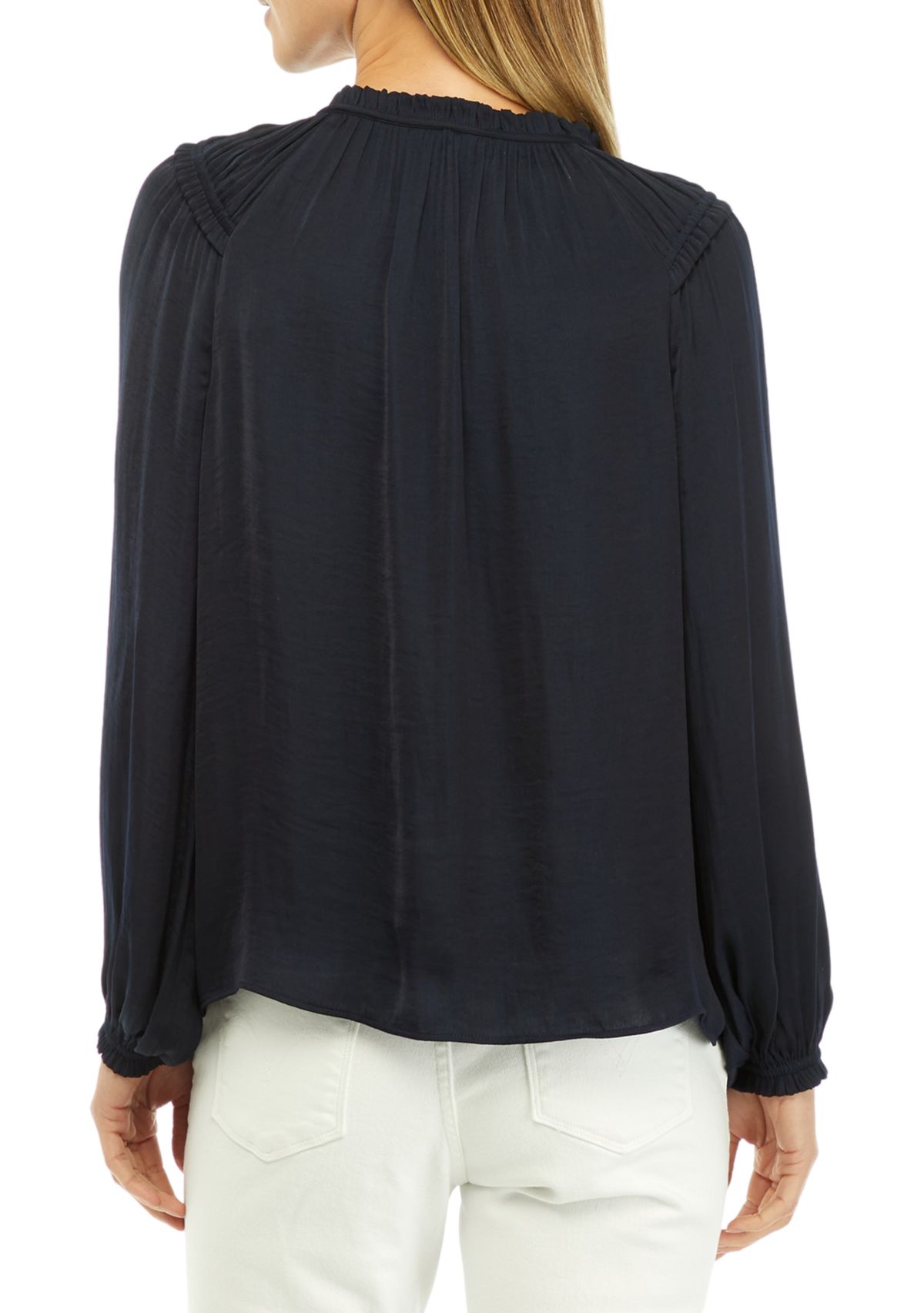 Womens Solid Airflow Peasant Blouse