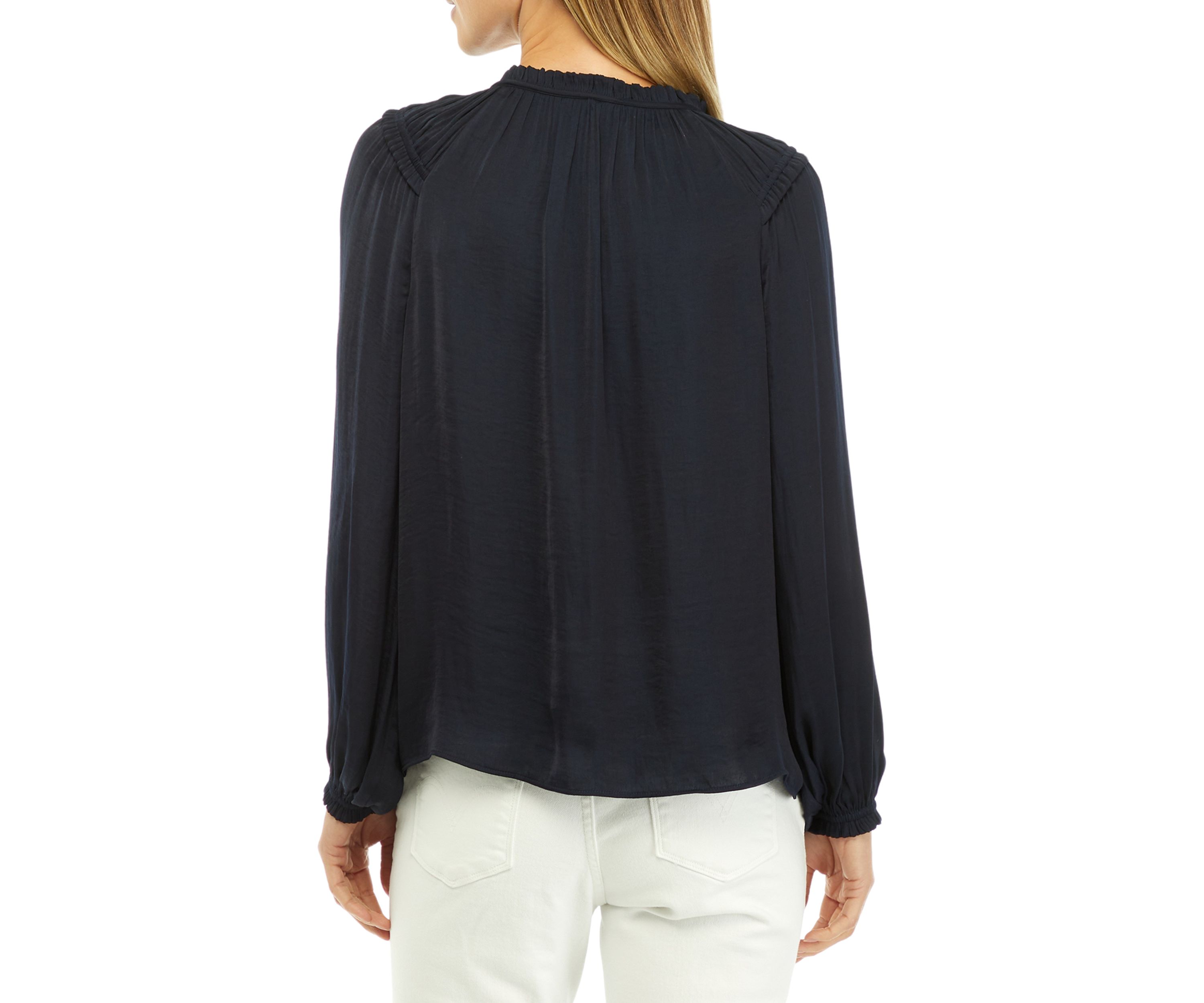 Womens Solid Airflow Peasant Blouse