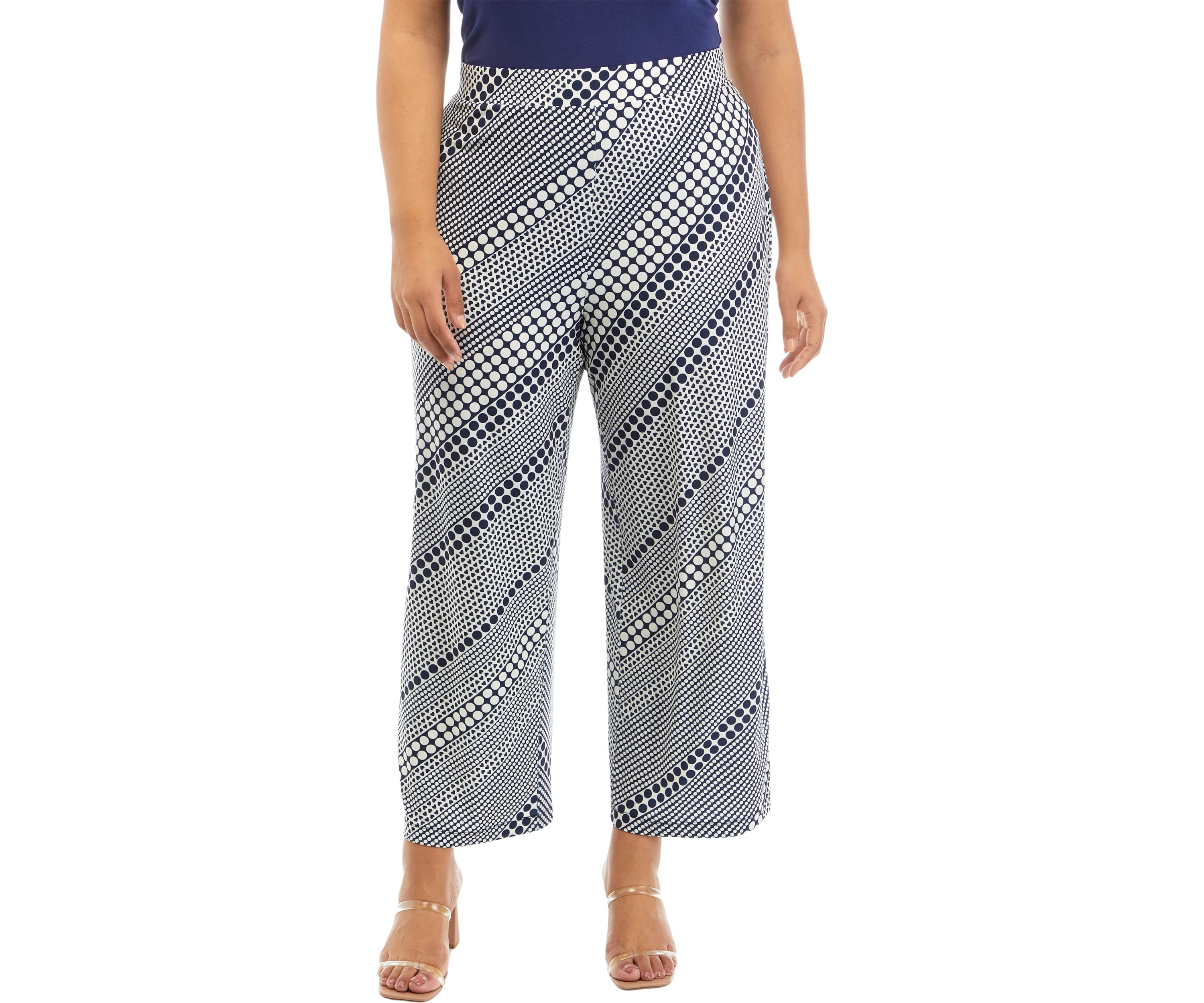 Plus Size Pull On Wide Leg Pants