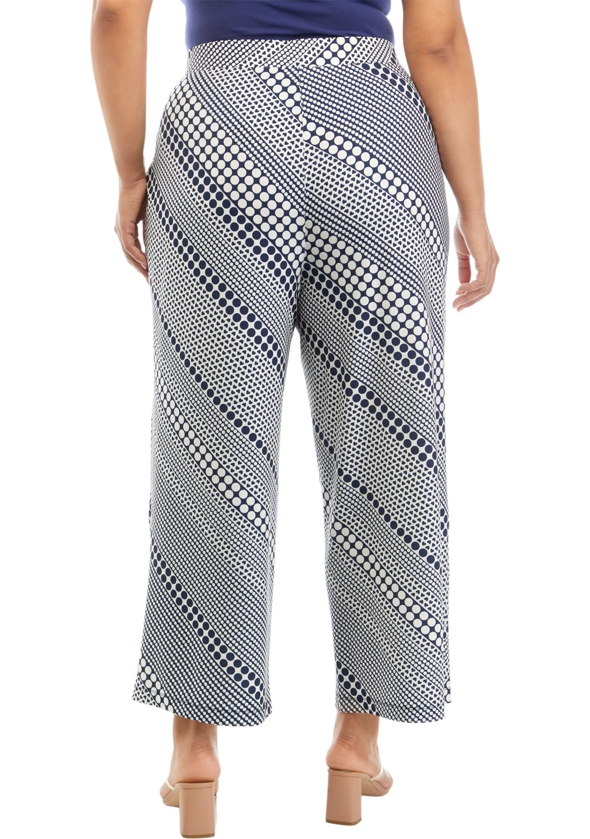 Plus Size Pull On Wide Leg Pants