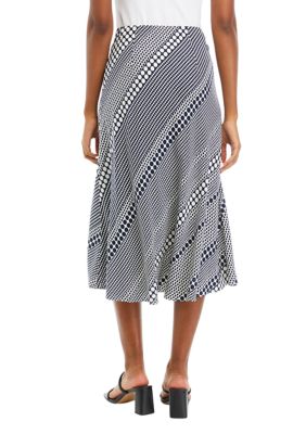 Women's Mixed Print Midi Skirt