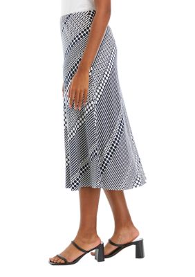 Women's Mixed Print Midi Skirt