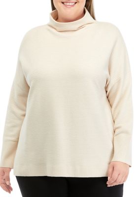 PHILOSOPHY BY REPUBLIC Women's Plus Size Mock Neck Ribbed Sweater