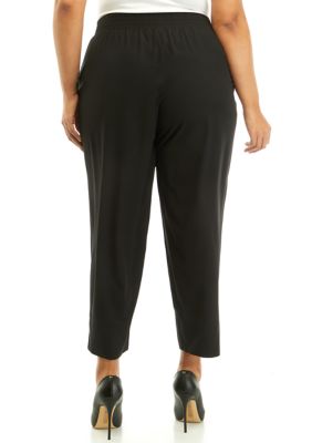 Investments Plus Size Signature Ponte Knit Ankle Pull-On Coordinating Pants