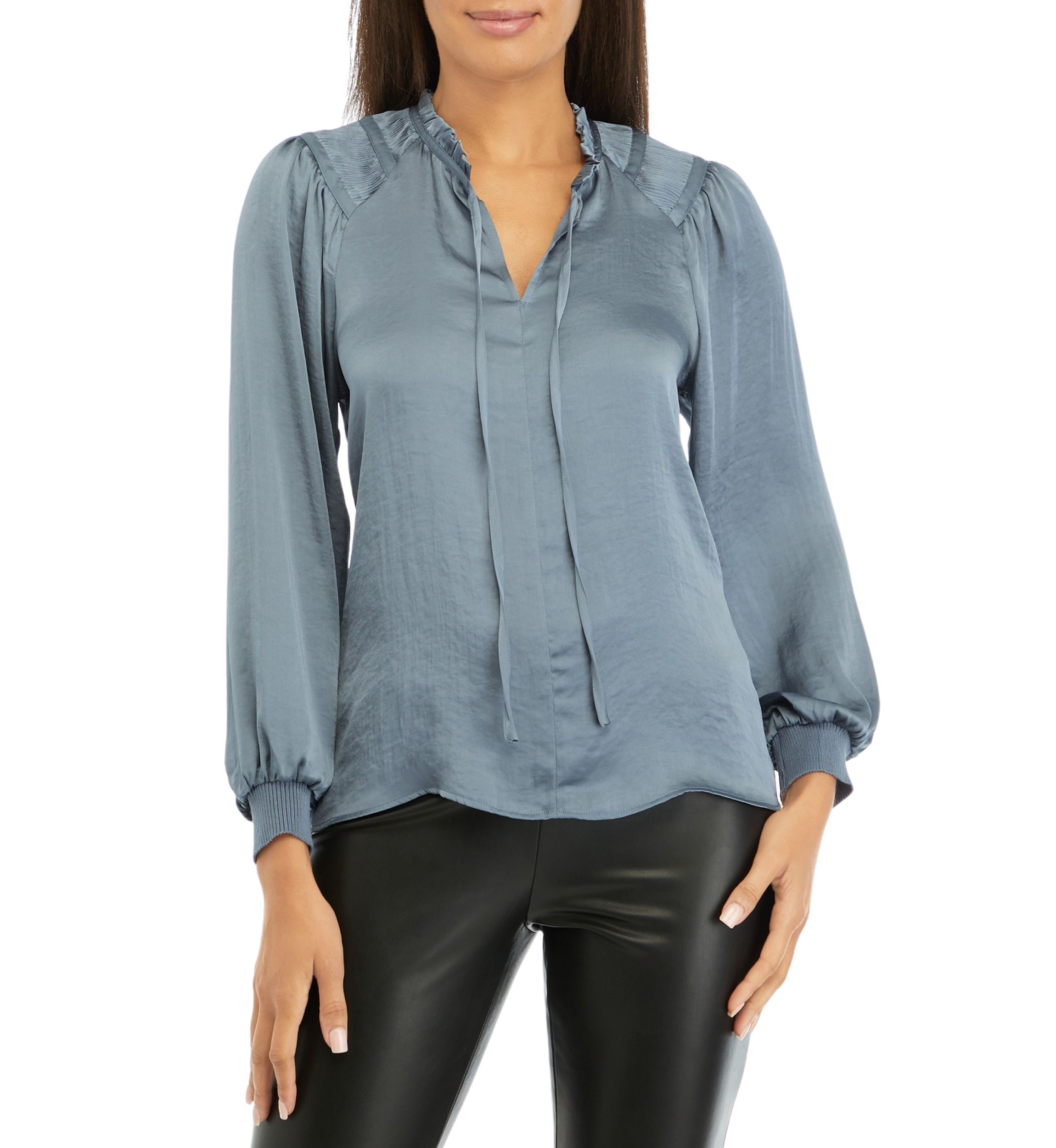 Womens Long Sleeve Smock Shoulder Airflow Blouse