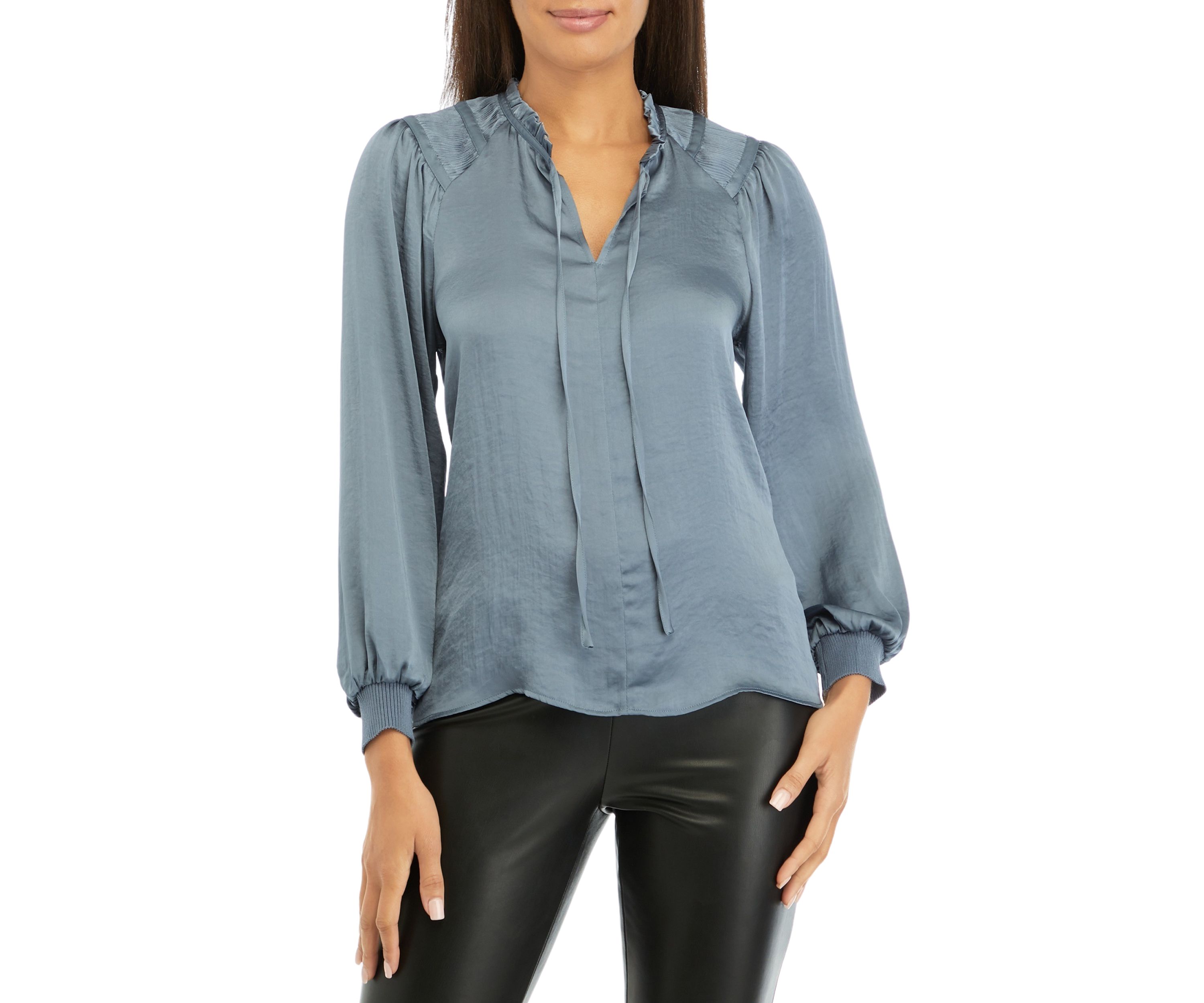 Womens Long Sleeve Smock Shoulder Airflow Blouse