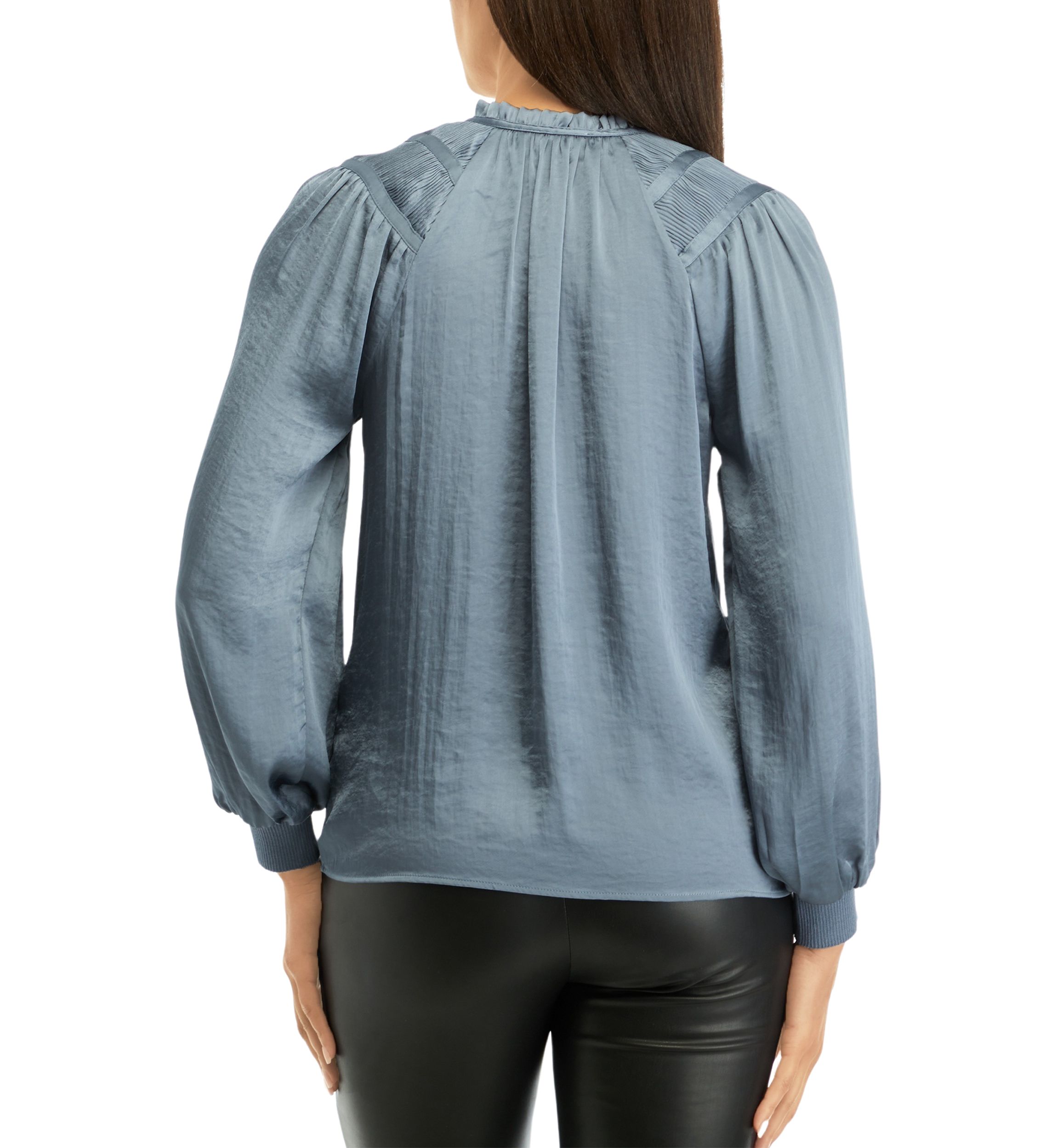 Womens Long Sleeve Smock Shoulder Airflow Blouse