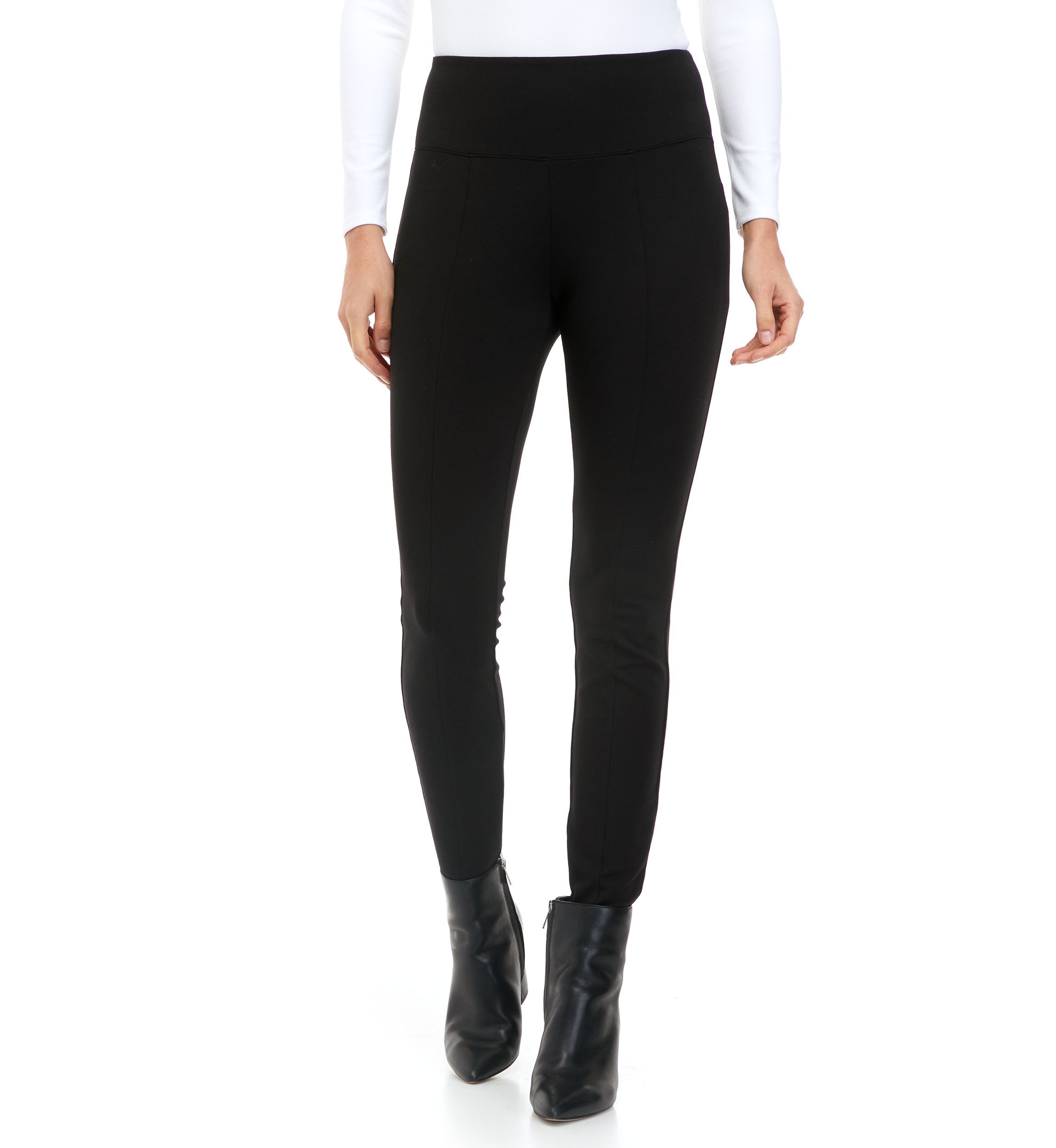 Womens Ponte High Rise Front Seam Leggings