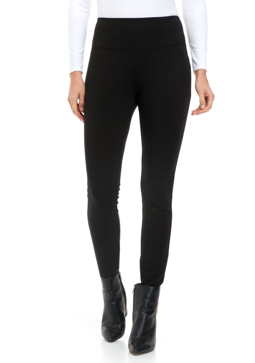 Womens Ponte High Rise Front Seam Leggings