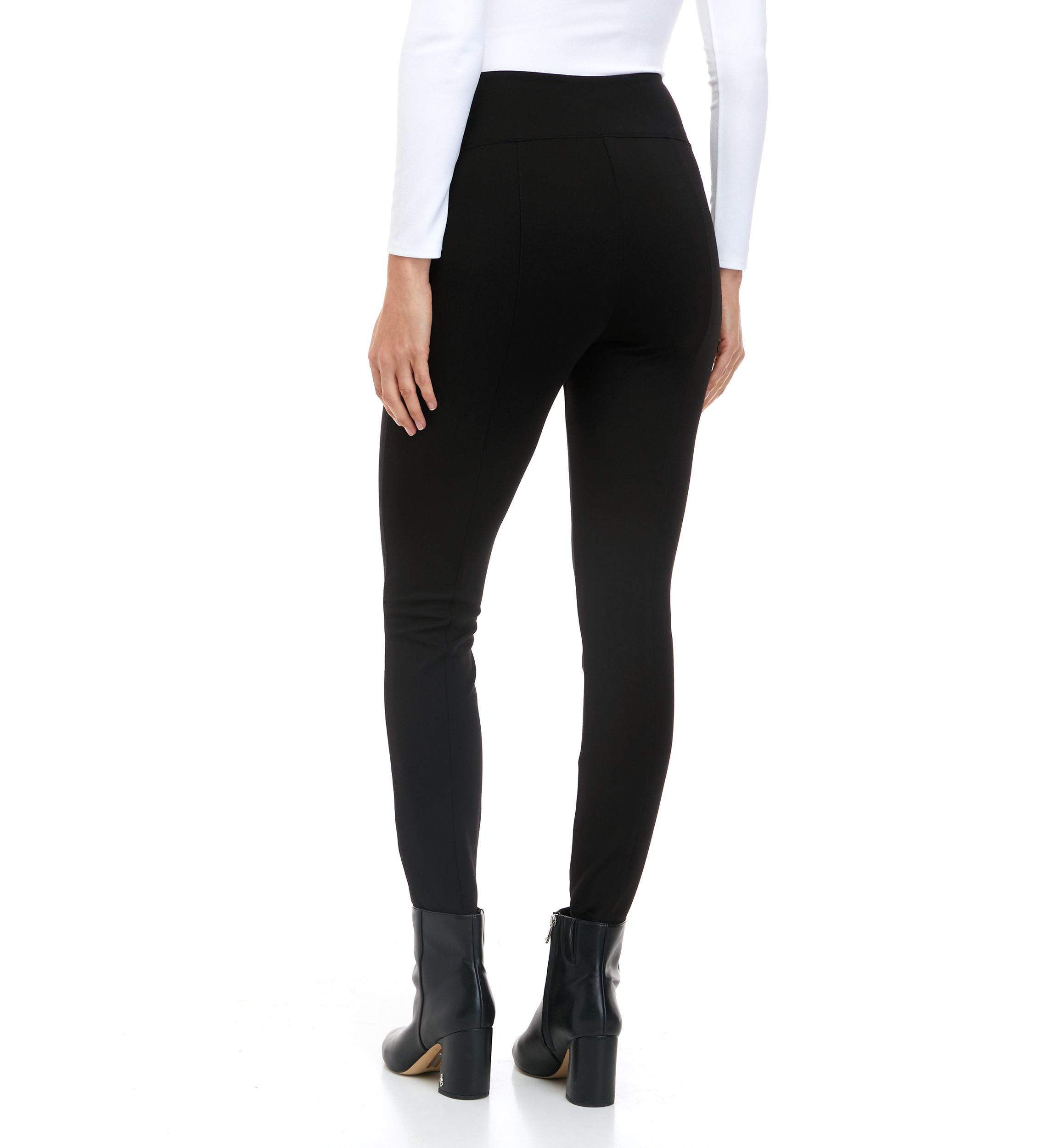 Womens Ponte High Rise Front Seam Leggings