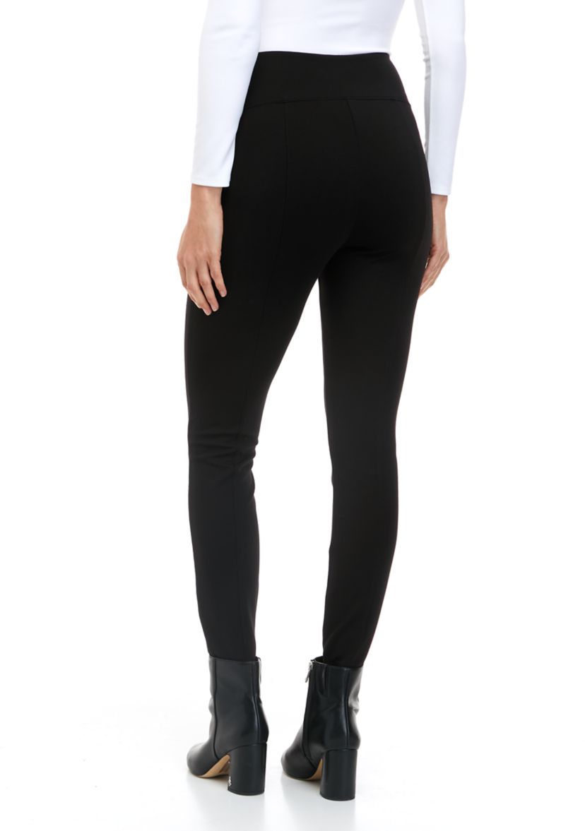 Womens Ponte High Rise Front Seam Leggings
