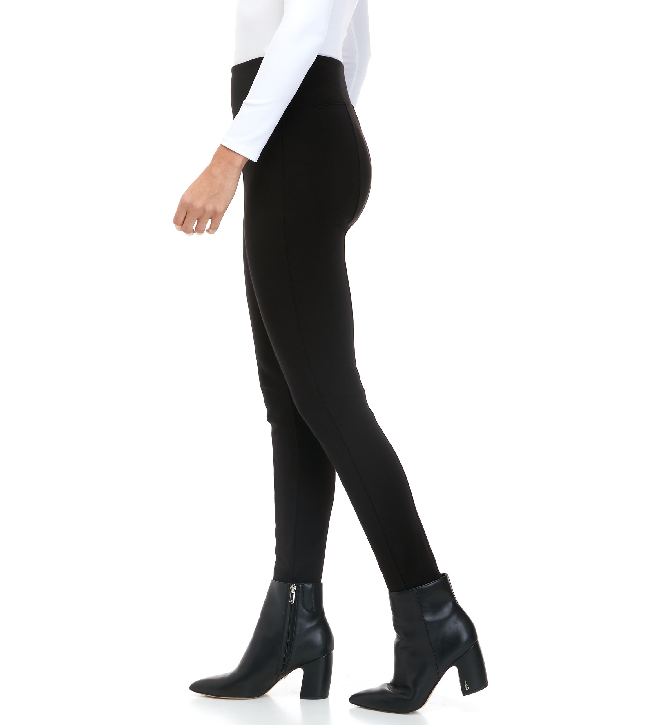 Womens Ponte High Rise Front Seam Leggings