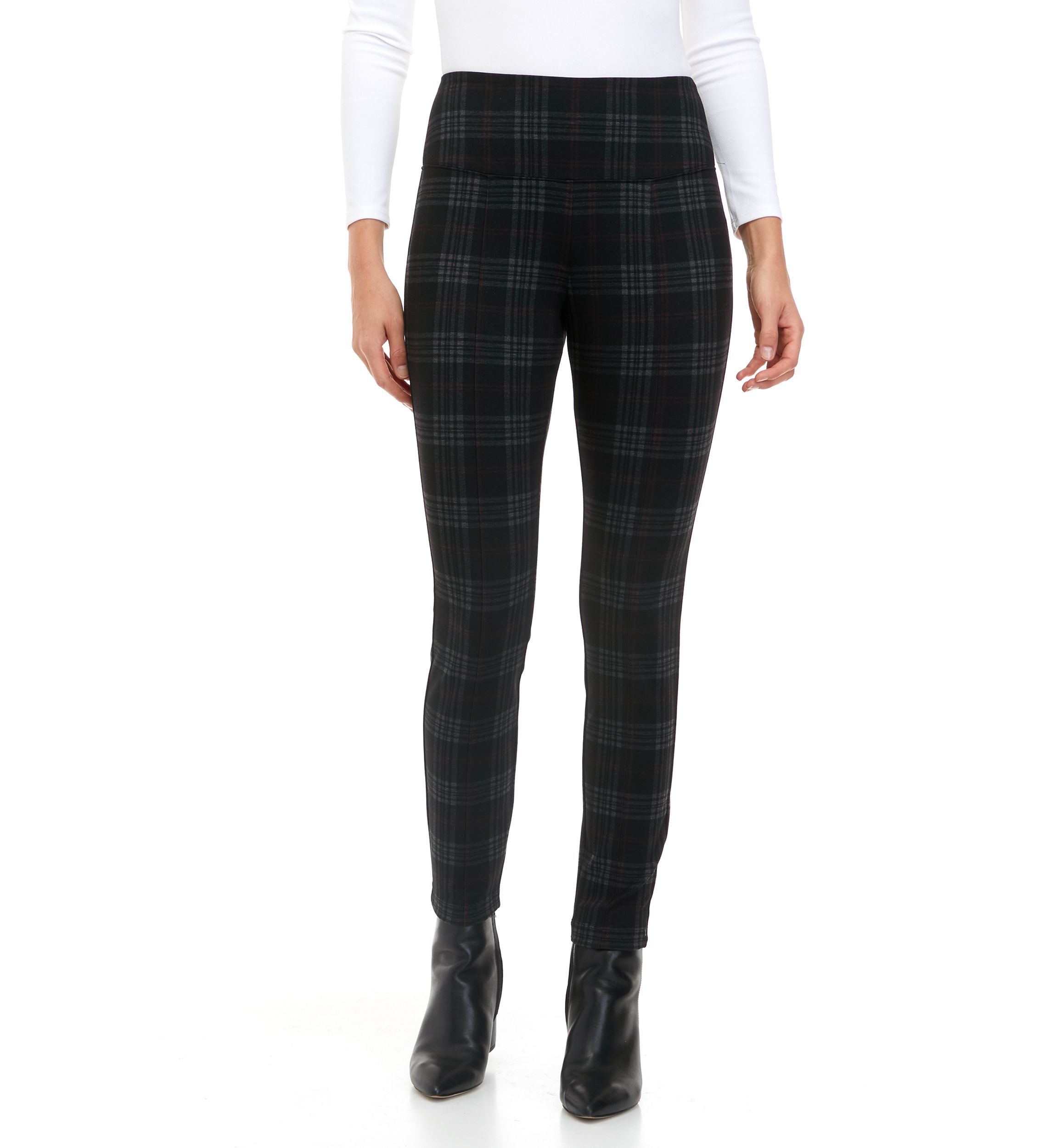 Womens Ponte High Rise Front Seam Leggings