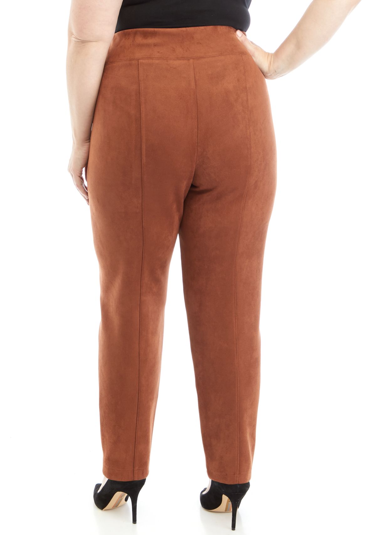 Plus Size Pull On Faux Suede Leggings