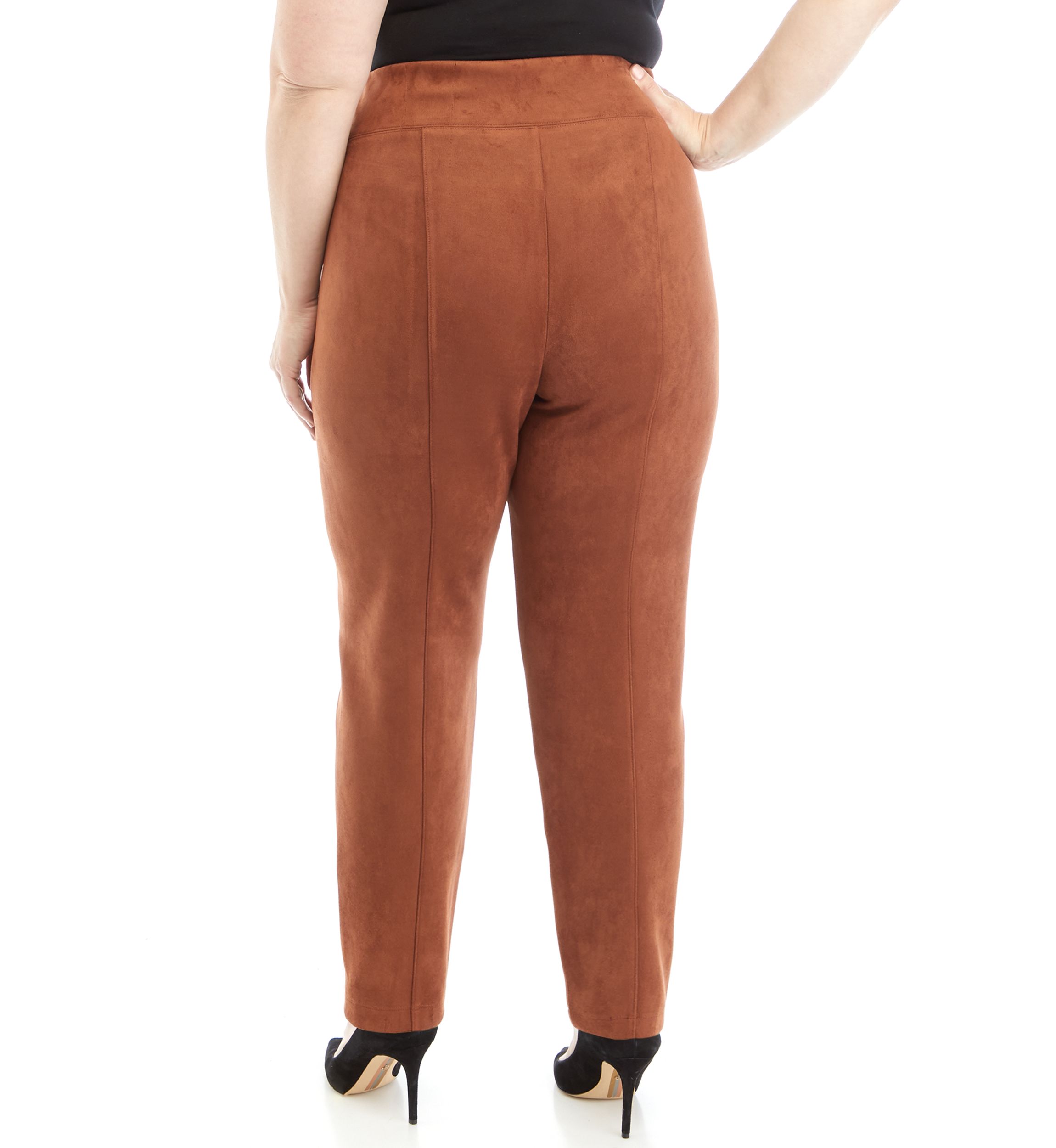 Plus Size Pull On Faux Suede Leggings