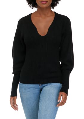 Women's Split Neck Pullover Sweater