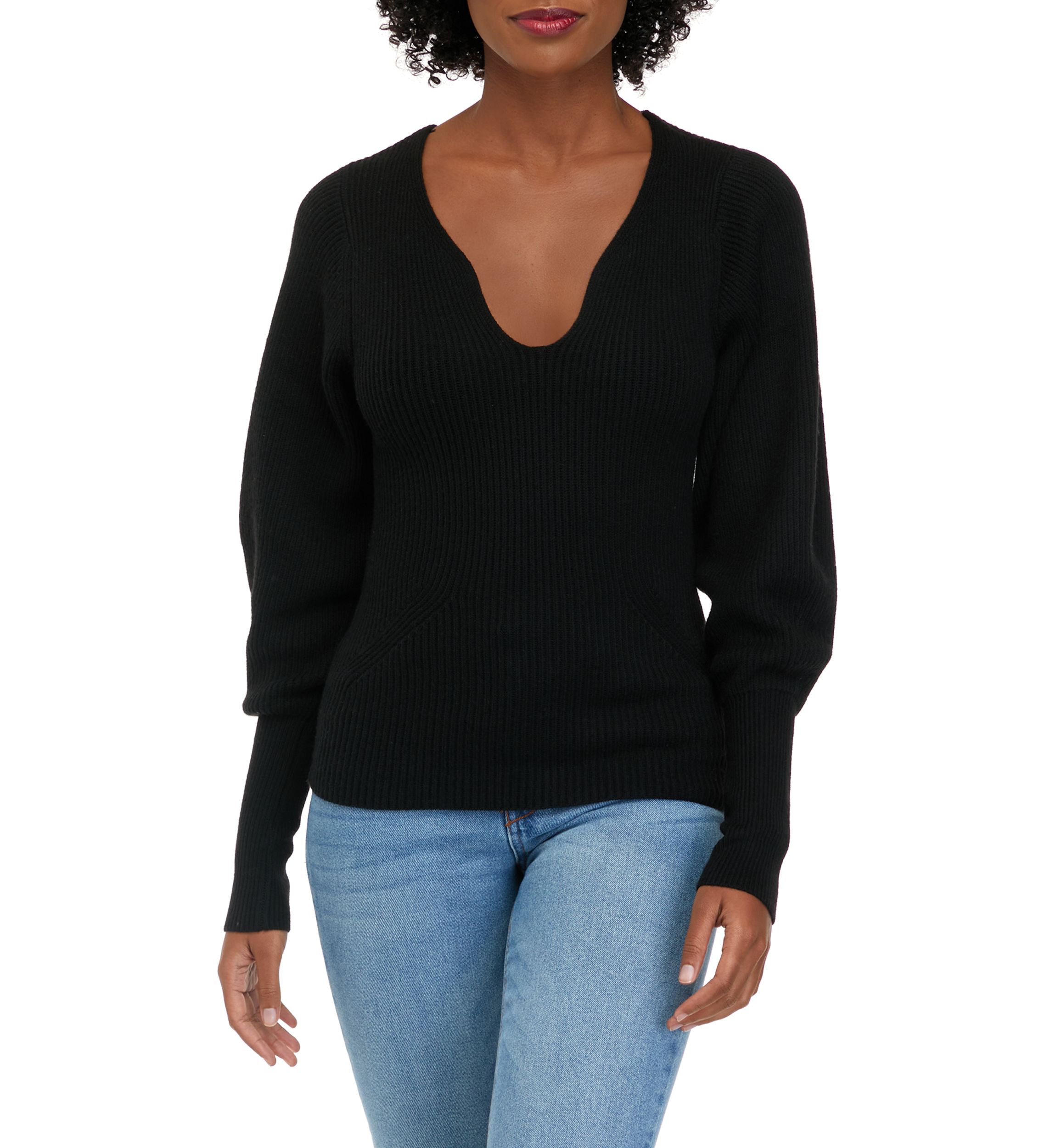 Womens Split Neck Pullover Sweater
