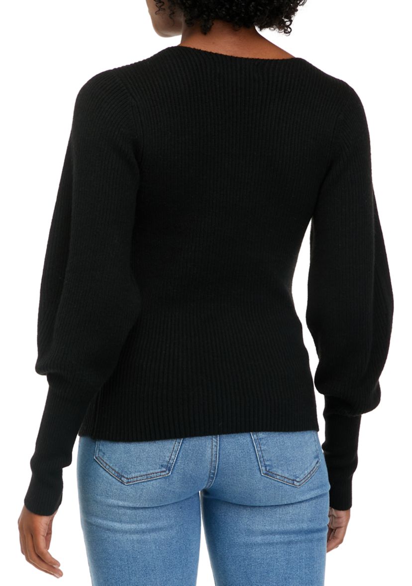 Womens Split Neck Pullover Sweater