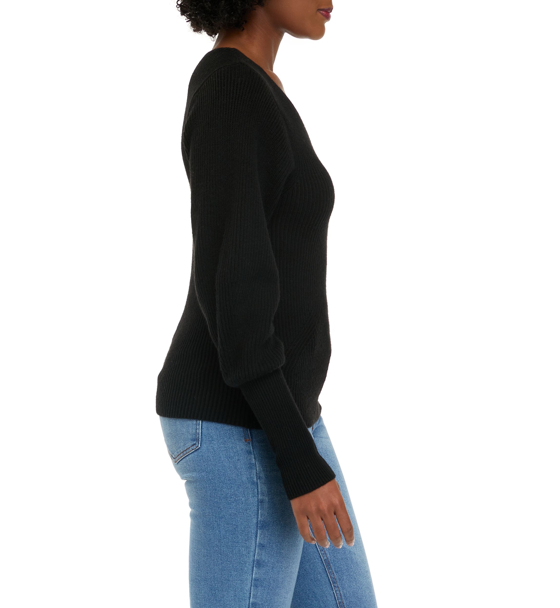 Womens Split Neck Pullover Sweater