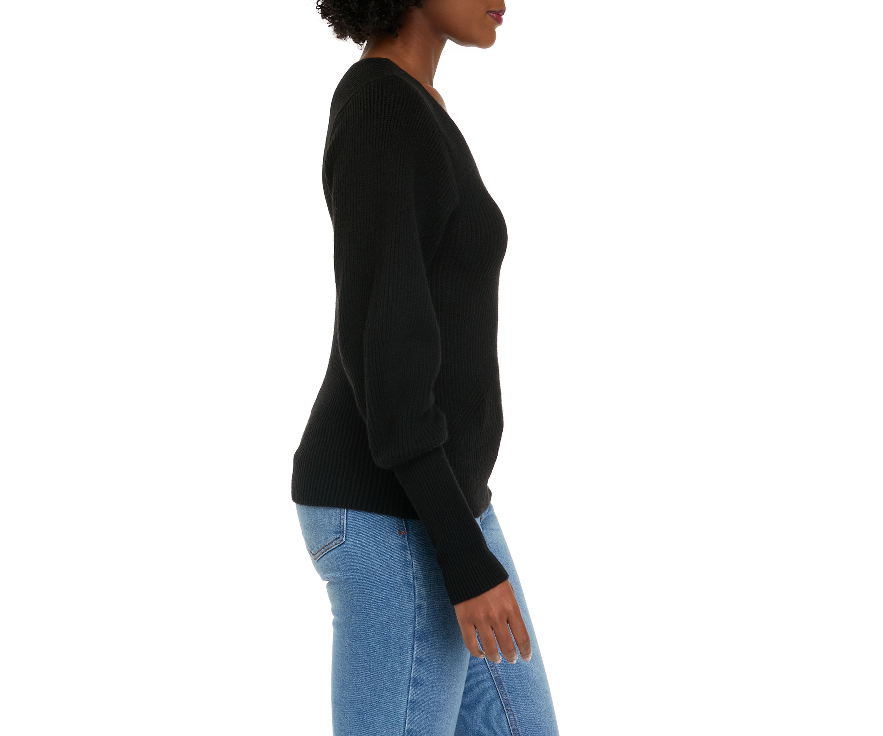 Womens Split Neck Pullover Sweater
