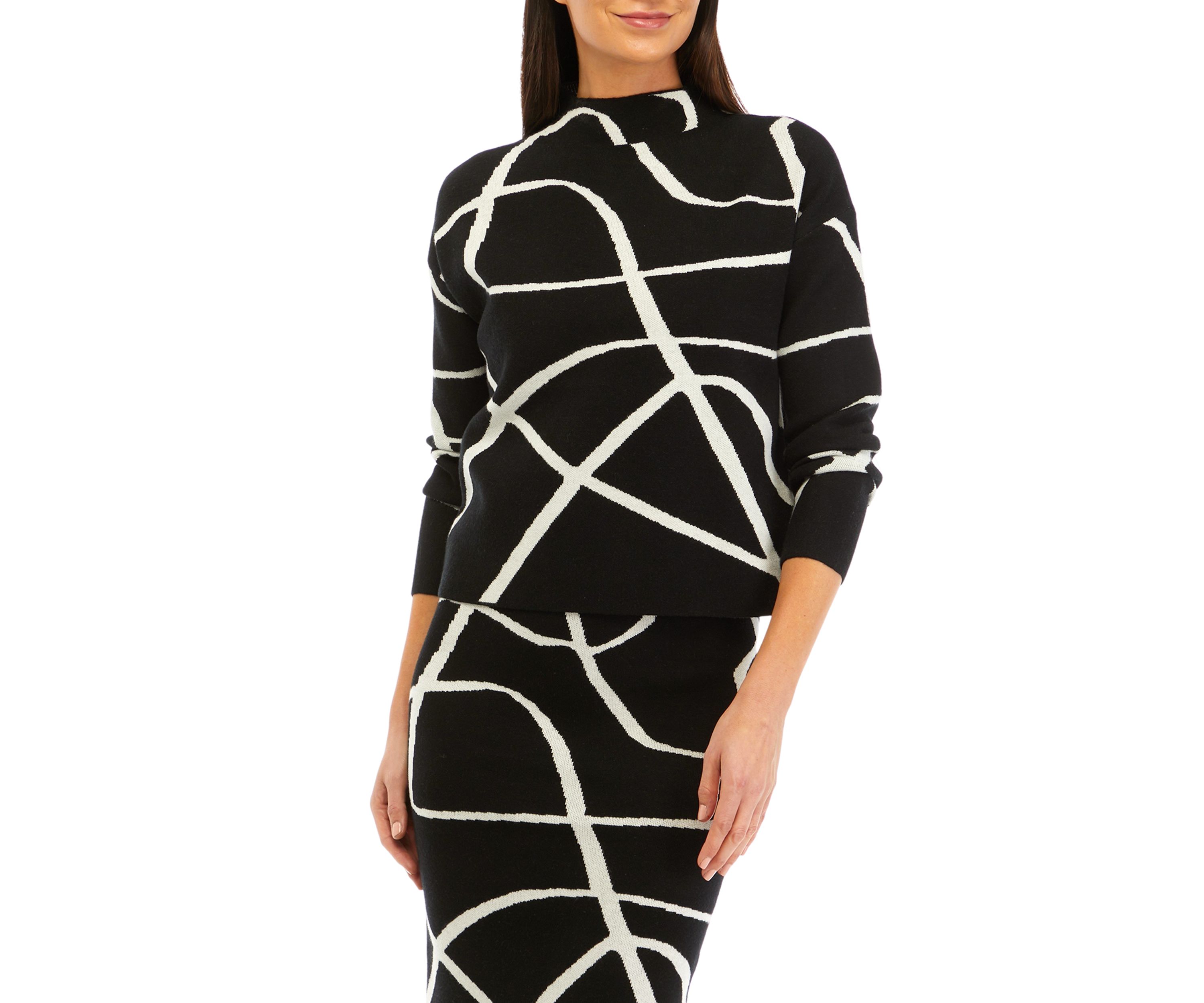 Womens Scroll Printed Sweater