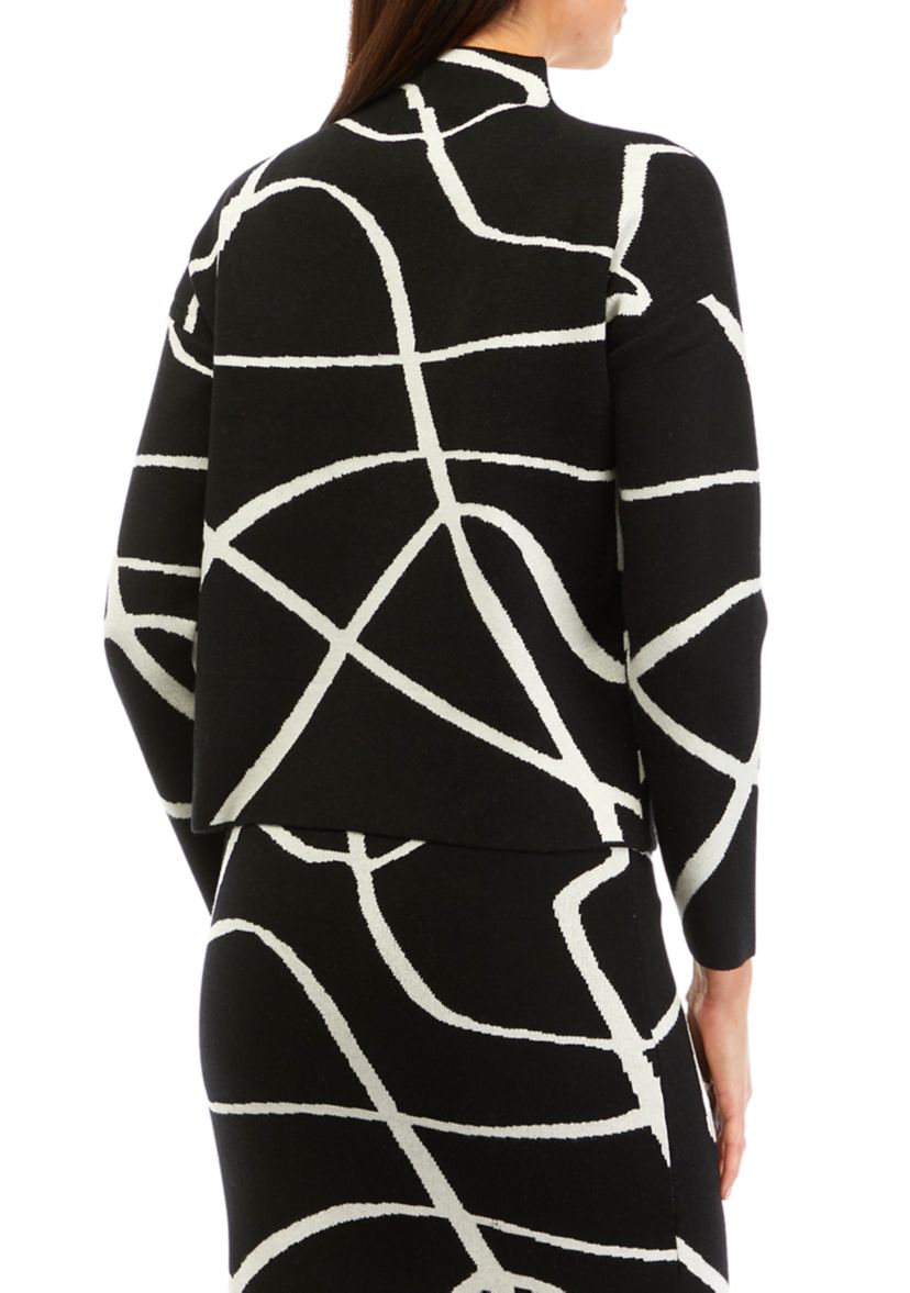 Womens Scroll Printed Sweater