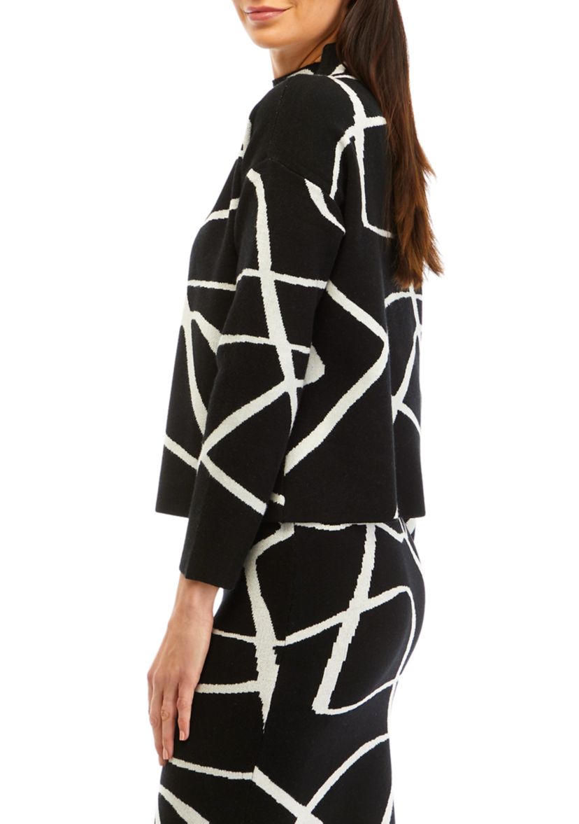 Womens Scroll Printed Sweater