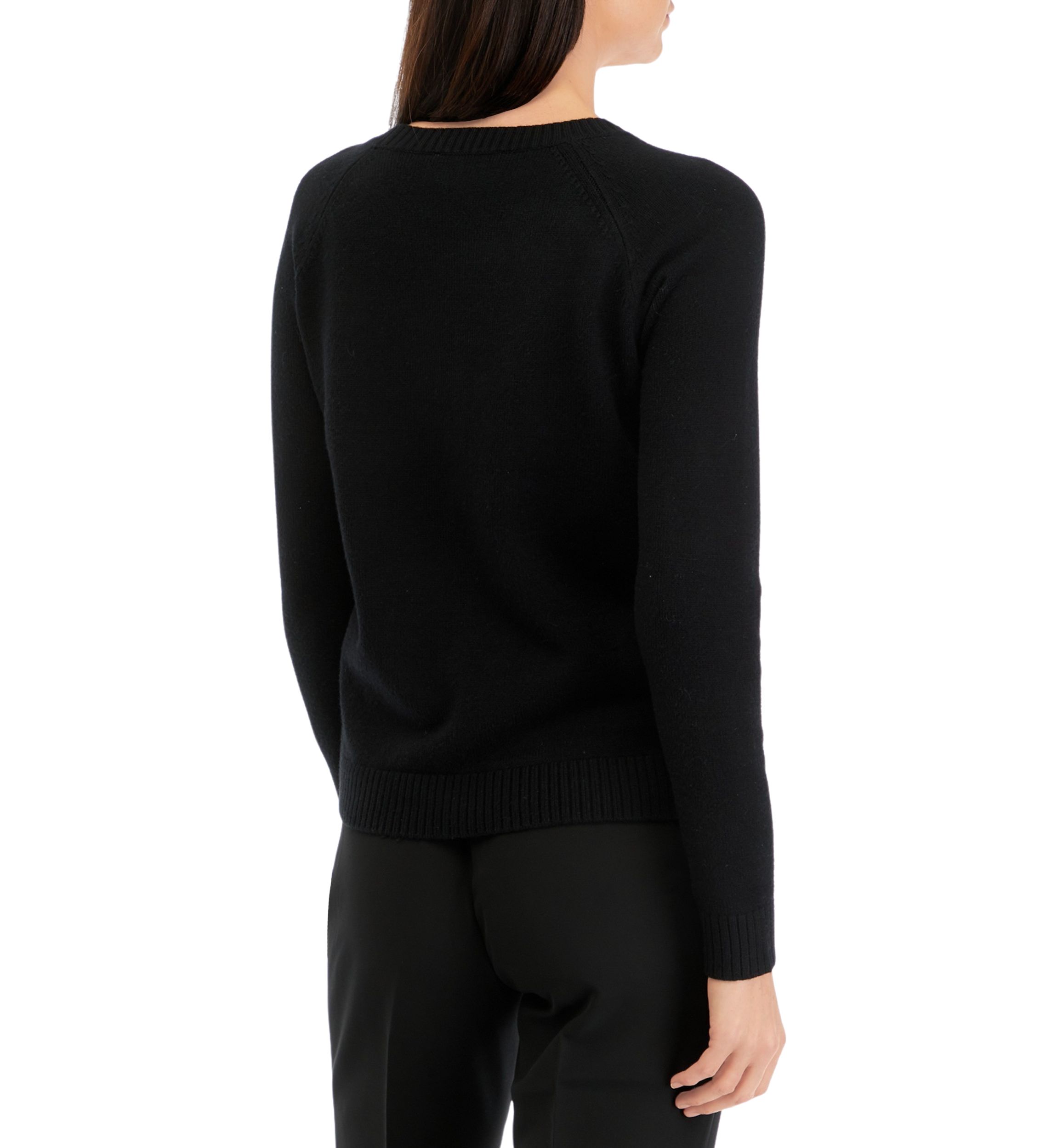 Womens Long Sleeve Vegan Leather Front Sweater
