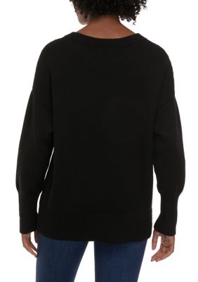 Women's Crew Neck Drop Shoulder Sweater