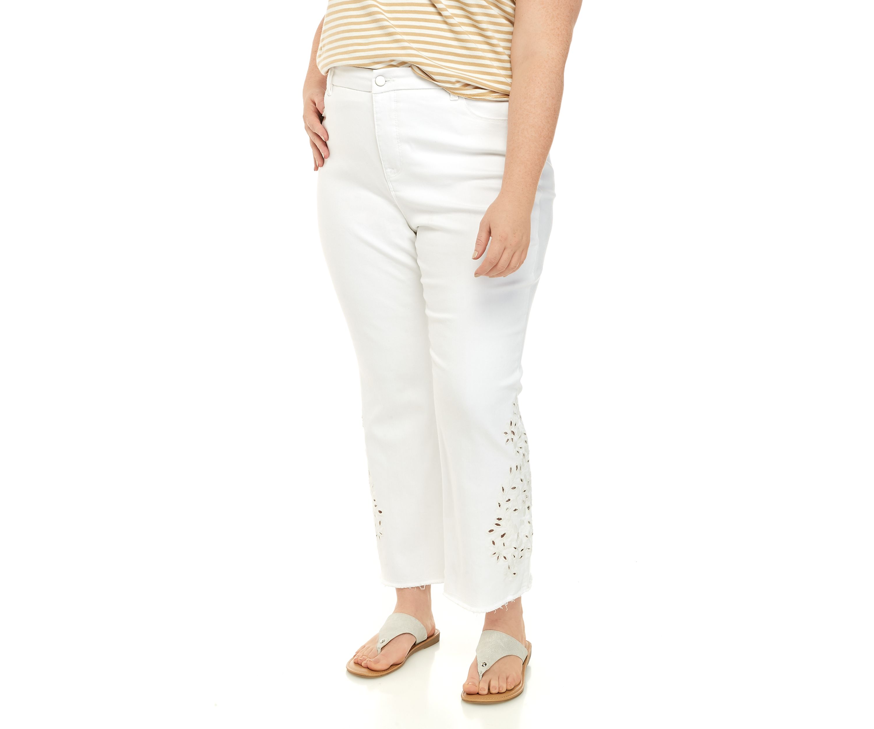 Plus Size Crochet Hem Pants 