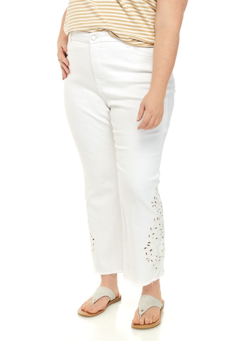 Plus Size Crochet Hem Pants 