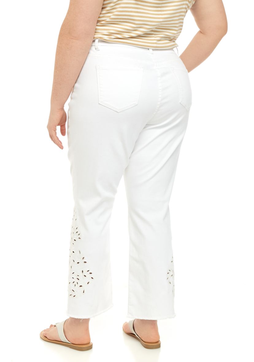 Plus Size Crochet Hem Pants 