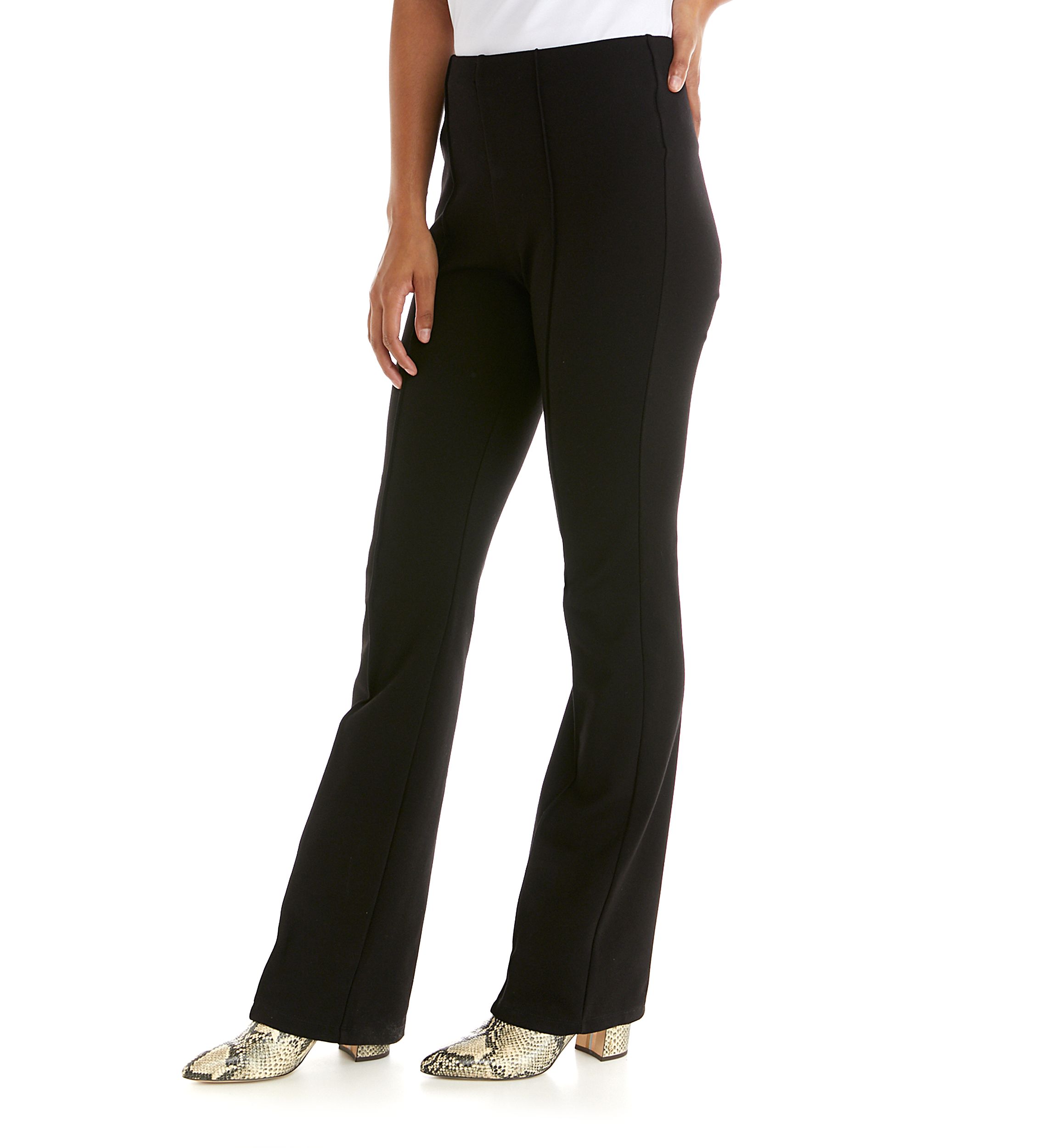 Womens Black Pull On Flare Pants