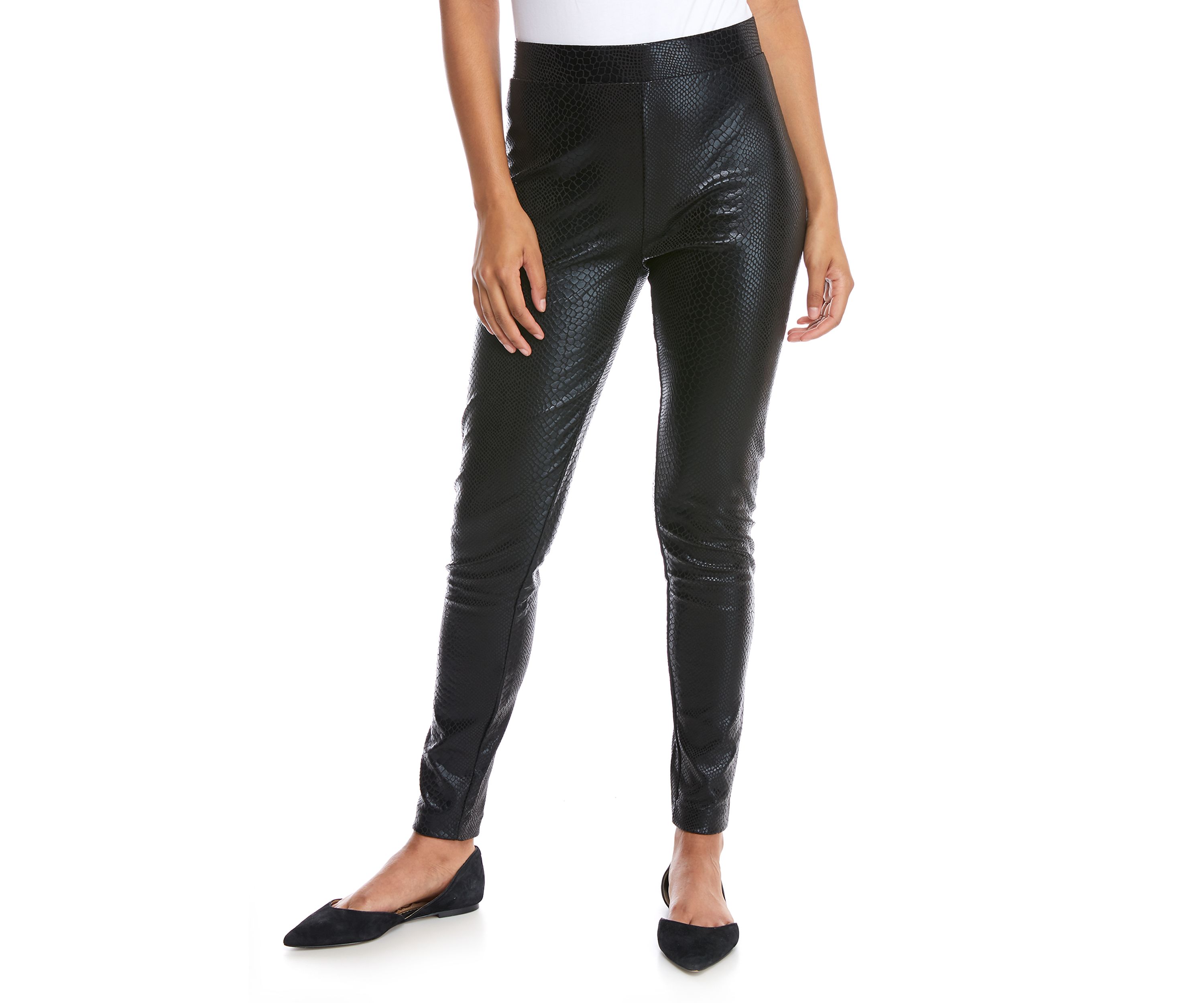 Womens Snakeskin Pleather Leggings