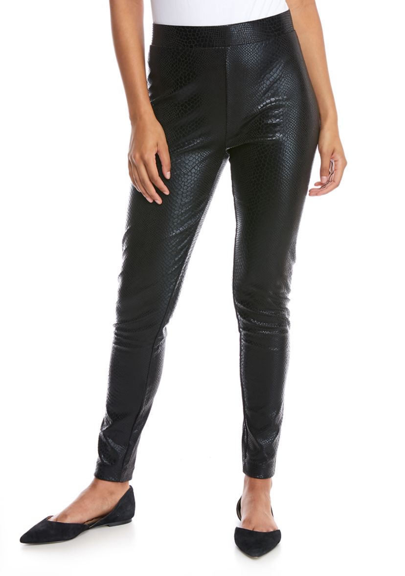 Womens Snakeskin Pleather Leggings