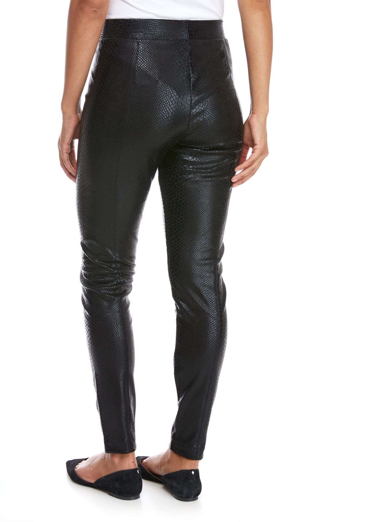 Womens Snakeskin Pleather Leggings