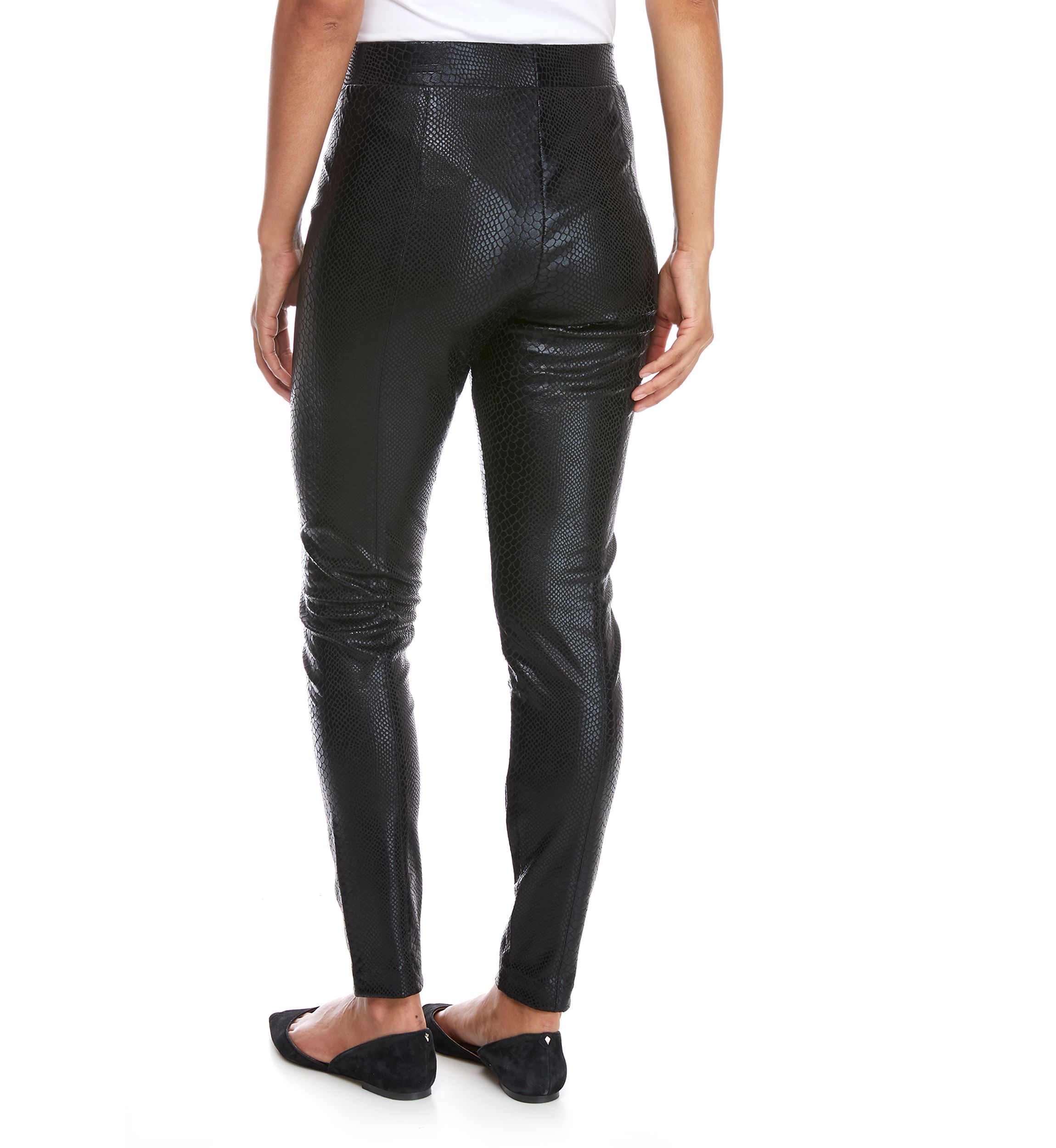 Womens Snakeskin Pleather Leggings