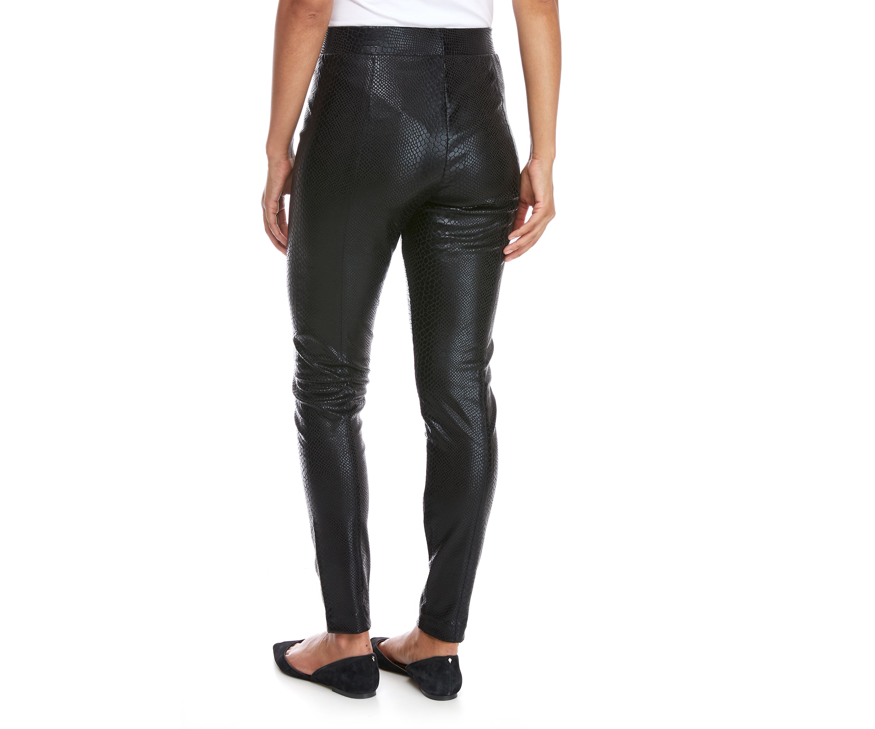 Womens Snakeskin Pleather Leggings