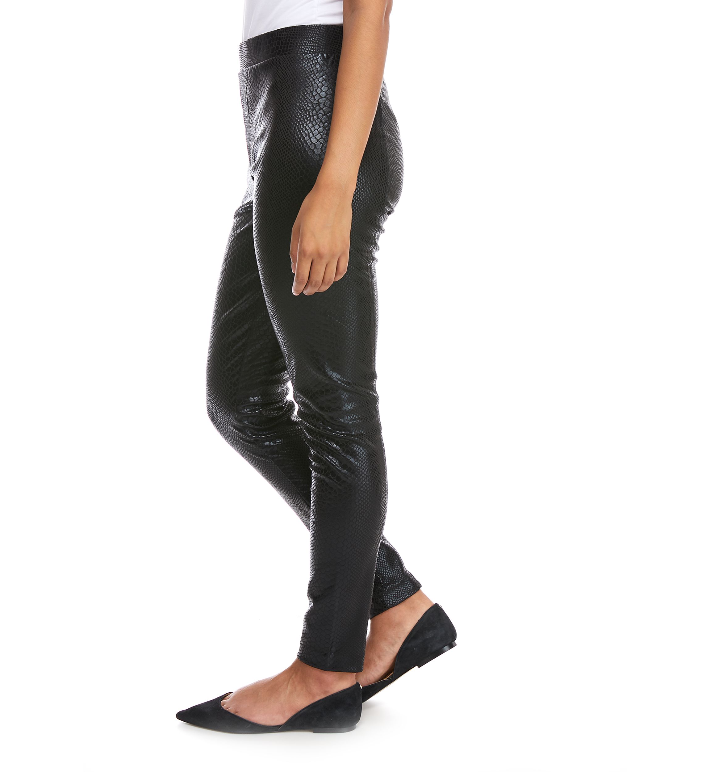 Womens Snakeskin Pleather Leggings