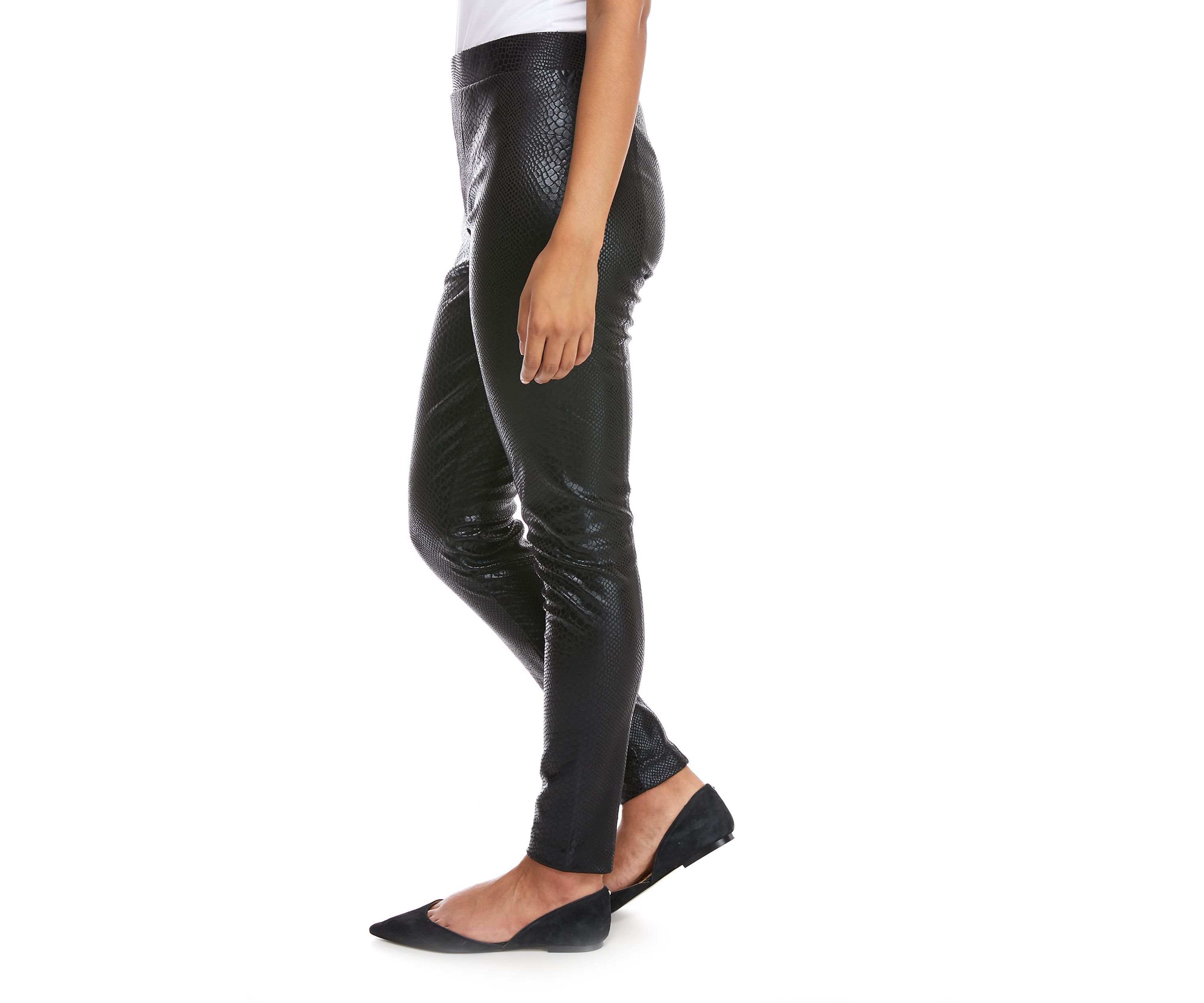 Womens Snakeskin Pleather Leggings