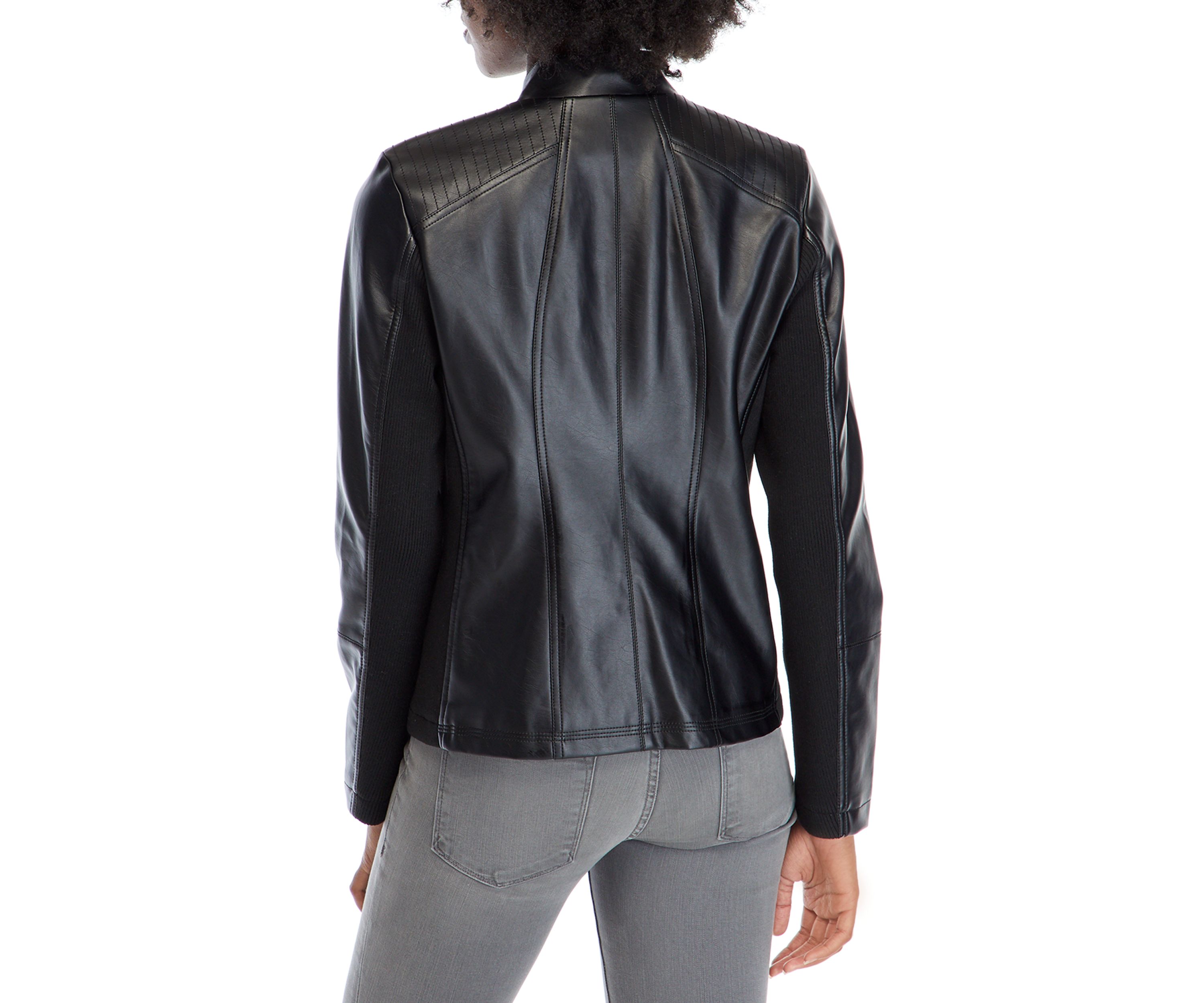 Womens Faux Leather Moto Jacket