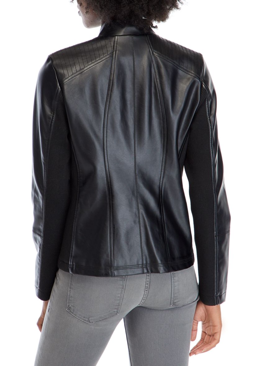 Womens Faux Leather Moto Jacket