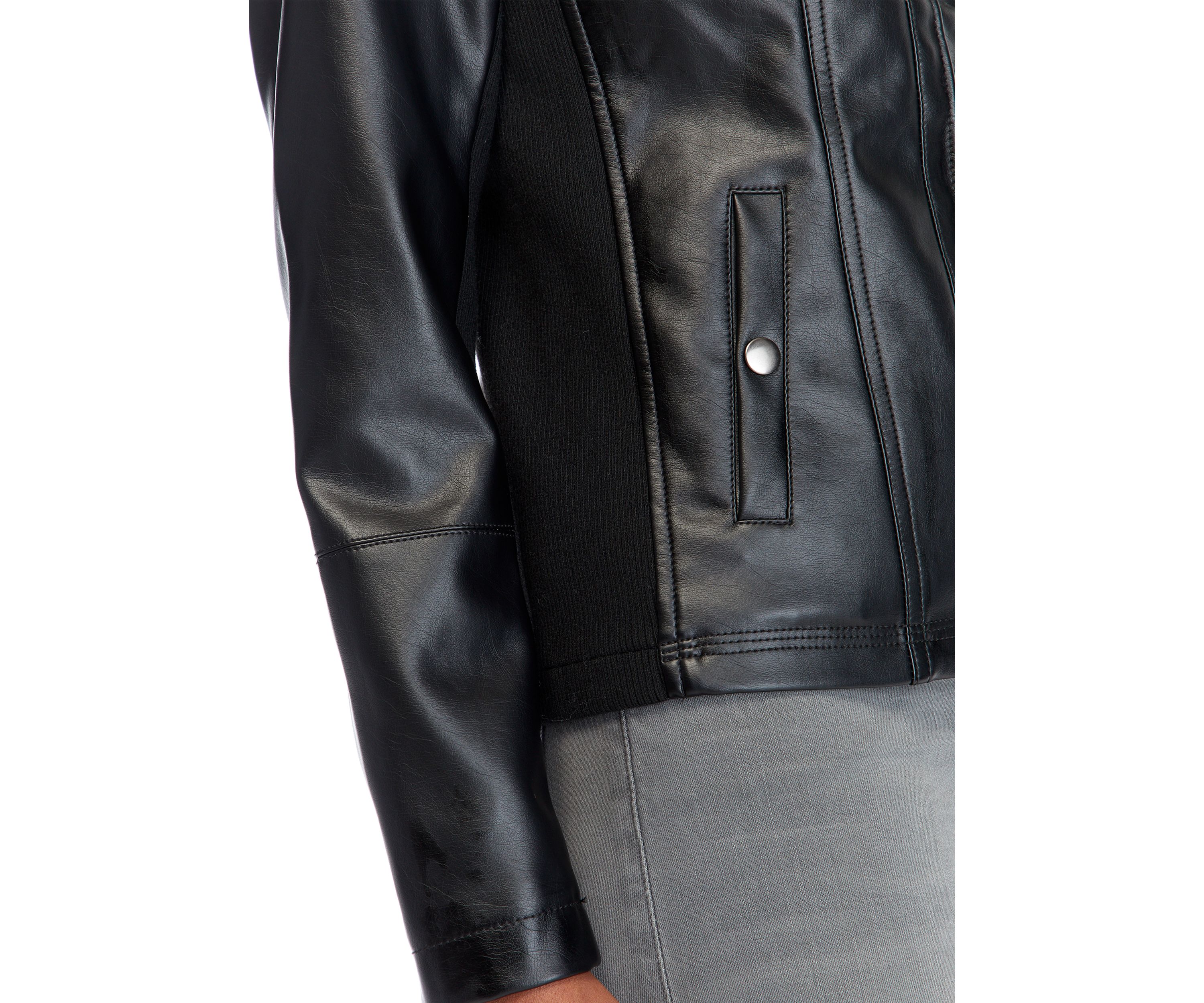Womens Faux Leather Moto Jacket