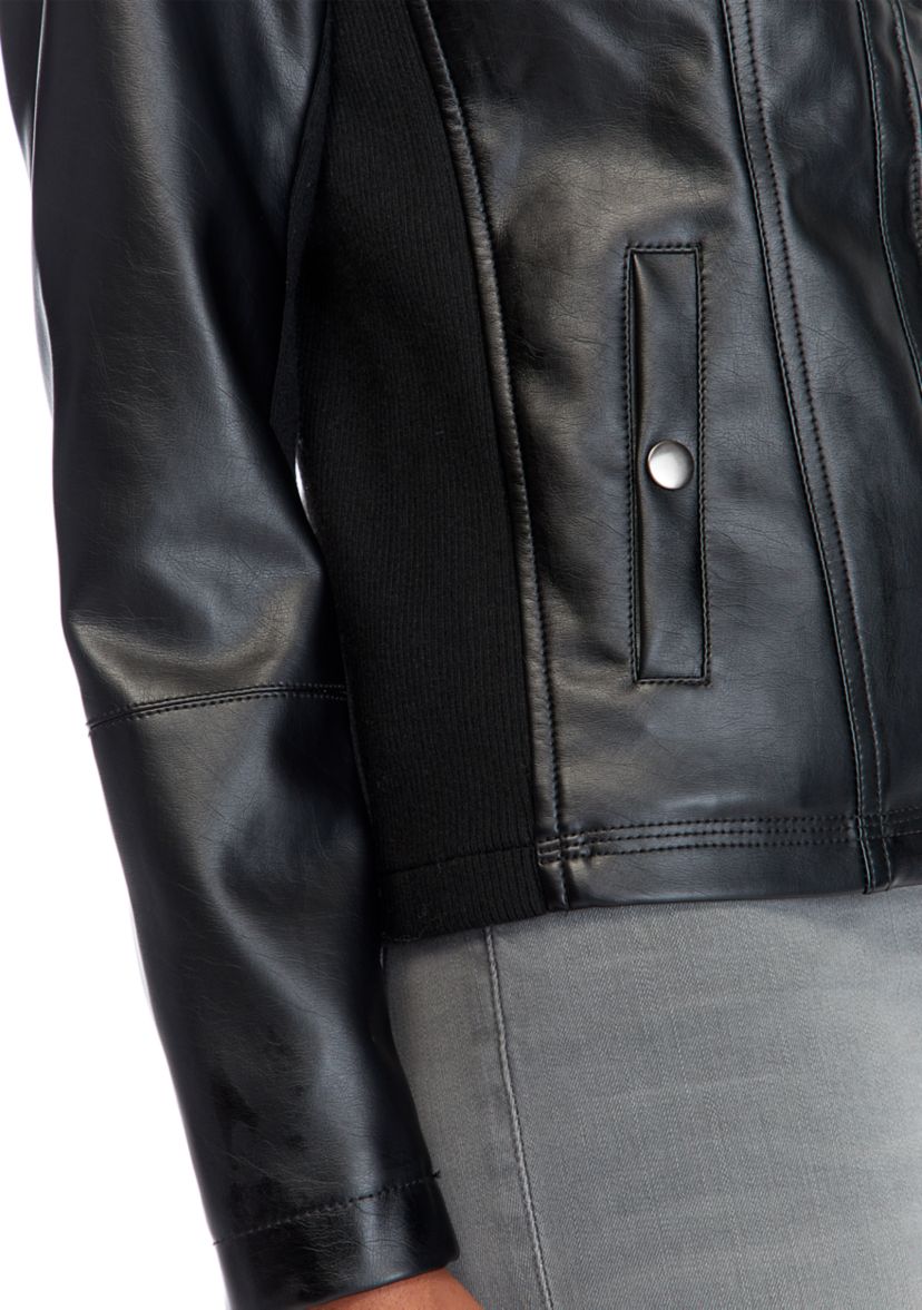Womens Faux Leather Moto Jacket