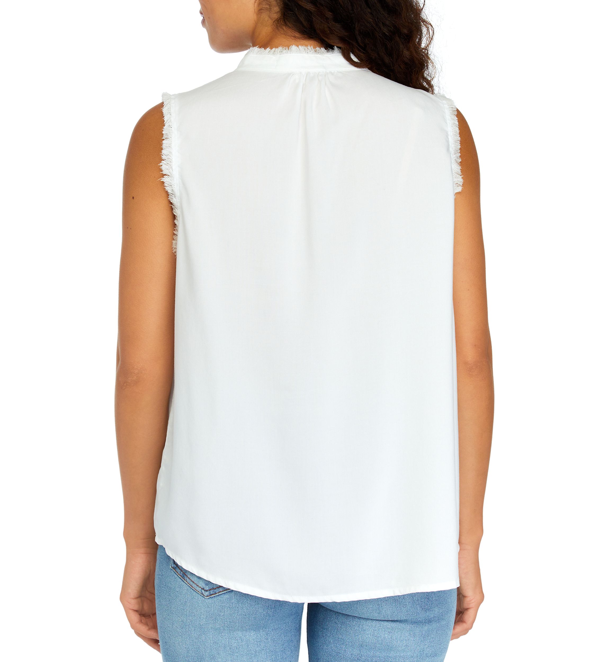 Petite Sleeveless Split Neck Top 