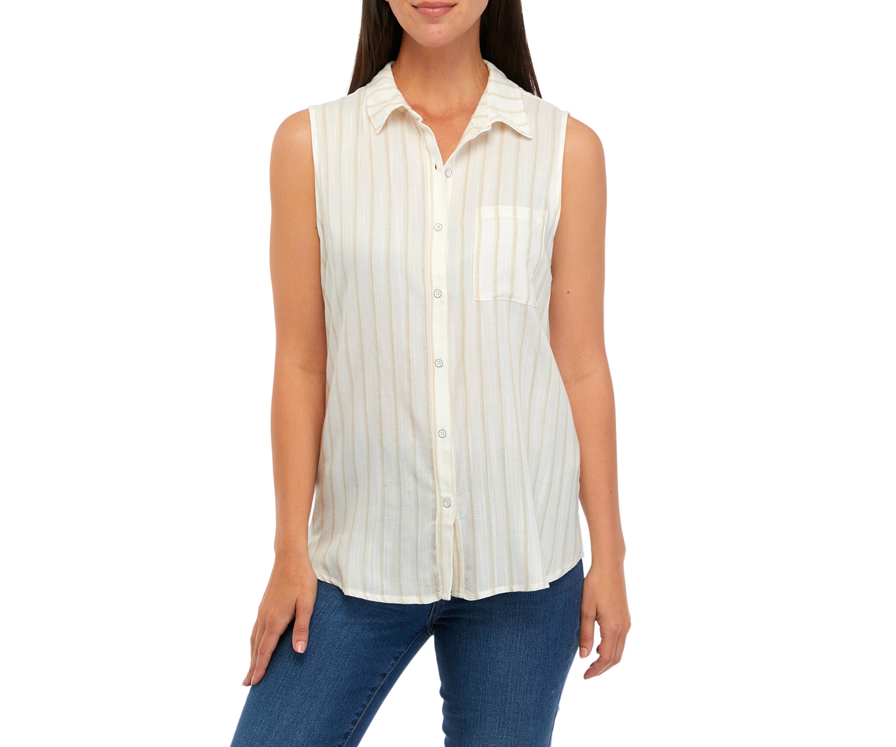 Womens Button Down Shirt with Chest Pocket