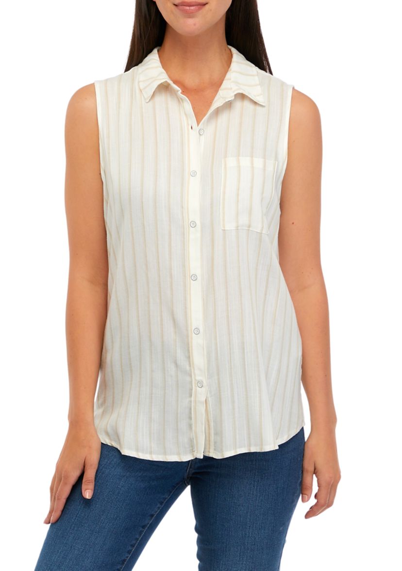 Womens Button Down Shirt with Chest Pocket