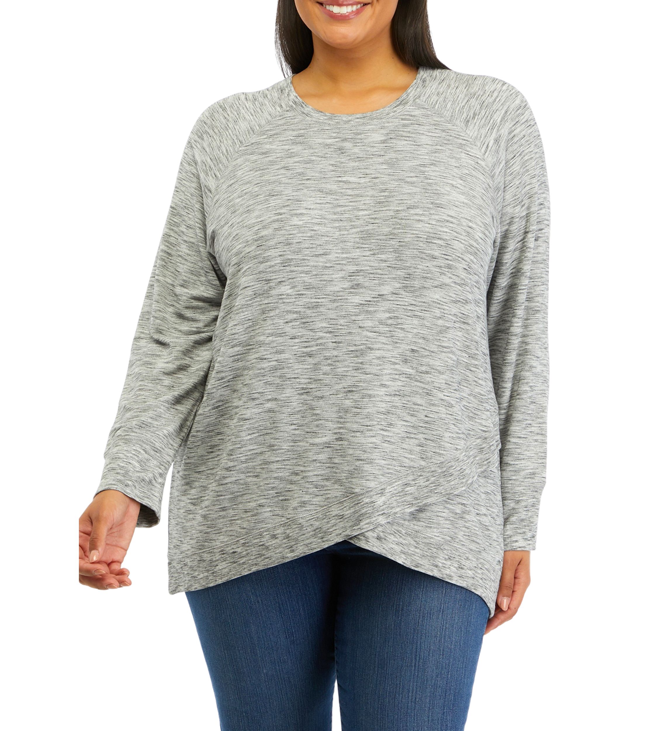 Plus Size Asymmetricl French Terry Top