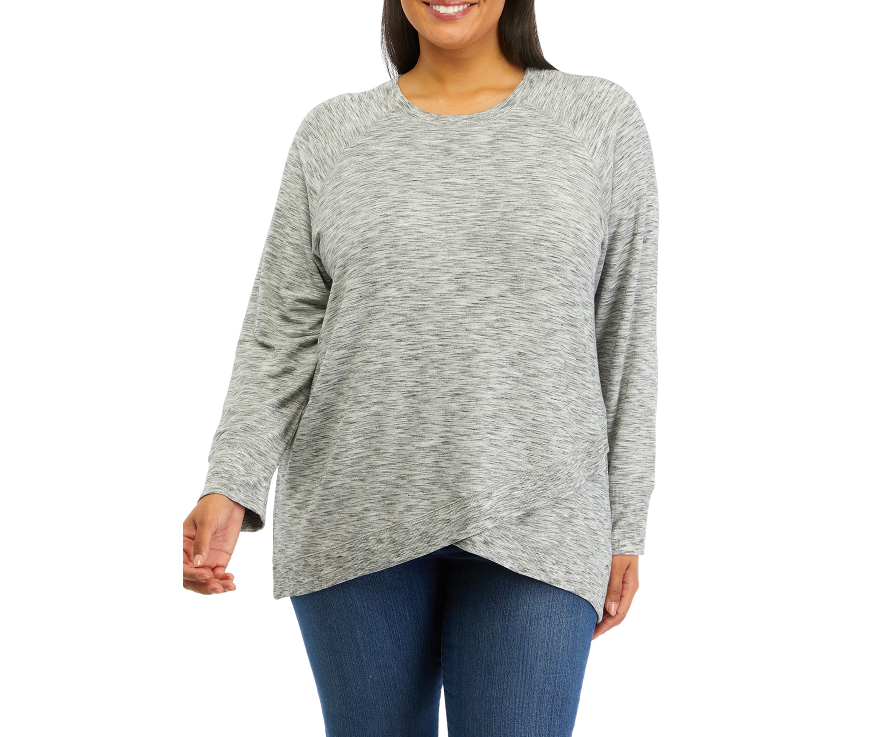 Plus Size Asymmetricl French Terry Top